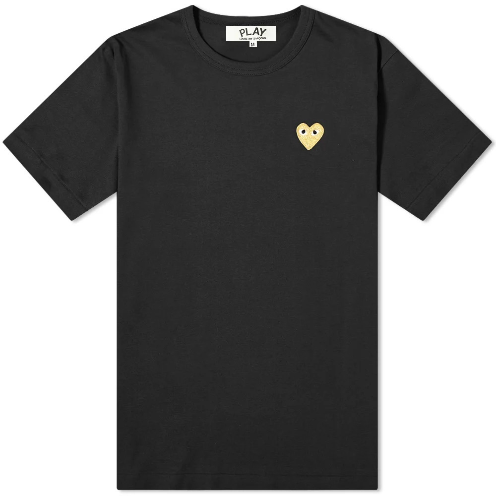 Comme des Garçons PLAY black tshirt with gold heart. Great condition!